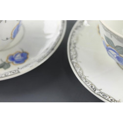 Service à café  à fleurs bleues, 11 pièces