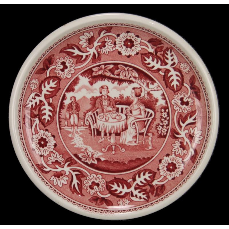 Assiette A Dessert Boch Rouge et Blanc