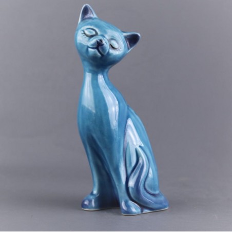 Chat stylé - Figurine chat céramique noir et blanc (Gebraucht) in