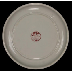 Assiette A Dessert Boch Rouge et Blanc