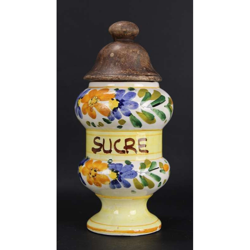 5 Pots à Épices en Céramique. Sucre Farine Épices Café Sel. Vintage