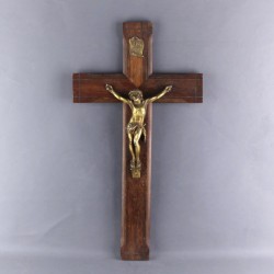 ancien-crucifix-bois-et-métal-doré
