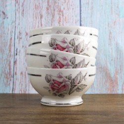 4-bols-vintage-fleurs-genuine-porcelaine-france-DVR