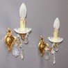 Paire-d'appliques-murales-bronze-style Louis-XV-pampilles