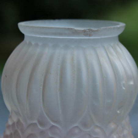 Abat-jour En Verre Dépoli Avec Liseré Marron – Style Intérieur Vintage