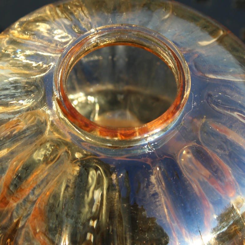 Abat-jour Verre Dépoli Ambre - Forme Tulipe - Filetage Tournant 9mm - Diamètre 68mm - Pour Suspension