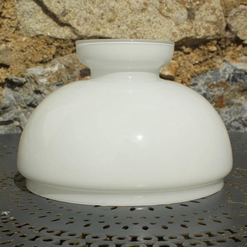 Abat-jour En Verre Blanc Mat - Diamètre 25 Cm - Culot E27 - Pour Suspension, Applique Ou Lampe De Table - Style Rétro