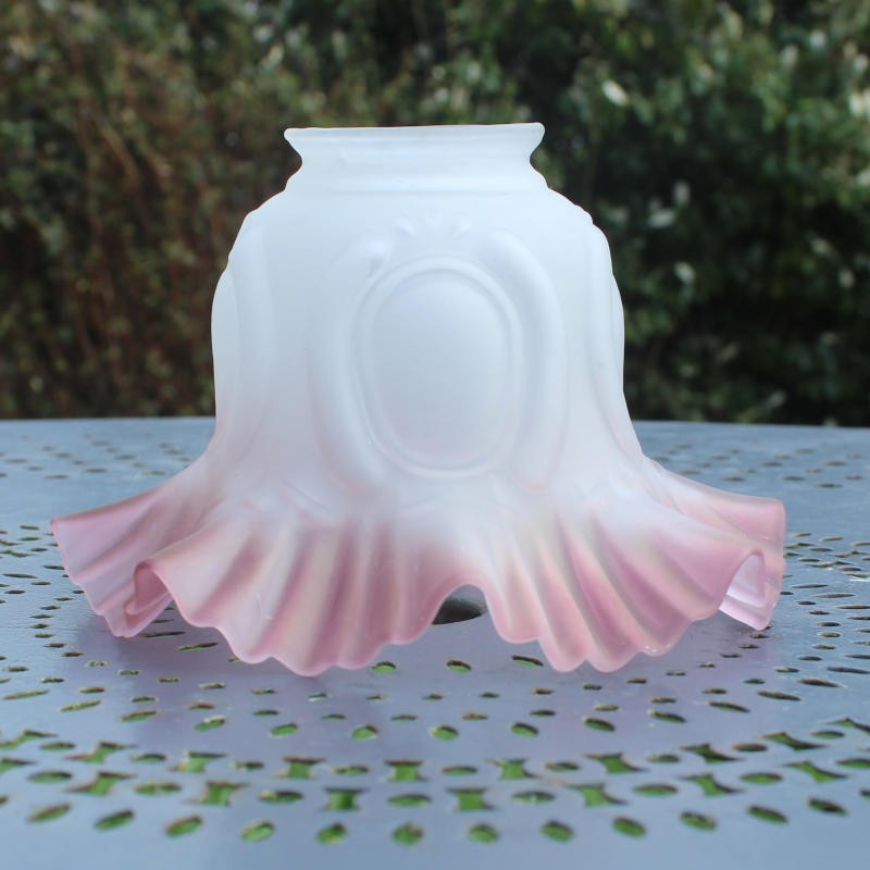 Abat-jour De Rechange En Verre Dépoli Ambre Forme Tulipe - Diamètre 68mm, Hauteur 82mm, Filetage Intérieur 9mm, Pour Suspension