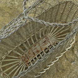 ancien-panier-verseur-bouteille-métal -argenté