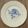 assiette-plate-rose-pochoir-bleu-faïence-Sarreguemines