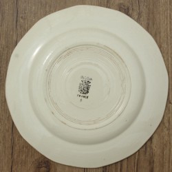 assiette-plate-vintage-décor-fleur-pochoir-vaisselle-faïence-Sarreguemines