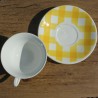 Digoin-tasse-écossais-carreaux-jaune-blanc-vintage