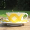 Digoin-Nord-de-la-France-tasse-soucoupe-écossais-jaune-blanc-vintage