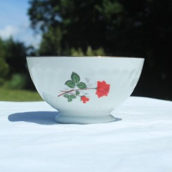 Lot de 2 bols décor de roses rouges Sarreguemines