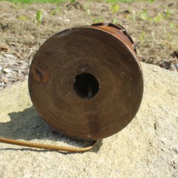 Pied de lampe en bois tourné & sculpté