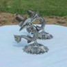 Applique murale forme poisson-métal argenté-vintage