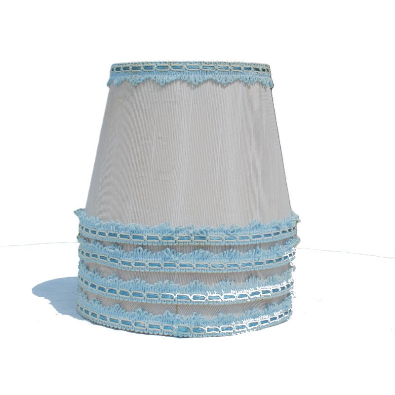 lot-4-abat-jour-tissu-galons-bleus-vintage