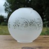 abat-jour boule verre satiné de 12 cm pour lustre vintage