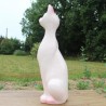 collection chat statuette 32,5cm chat rose assis , couleur douce