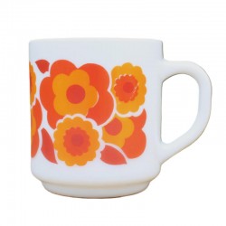 mug vintage fleur de lotus orange