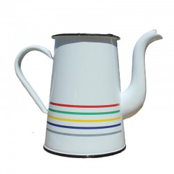 Cafetière ancienne aux frises colorée, élément décoratif pour la cuisine
