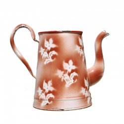 cafetière ancienne marron au pochoir, sans couvercle