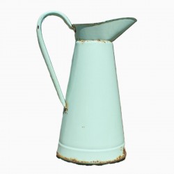 broc à eau ancien en tôle émaillé, objet de décoration rétro