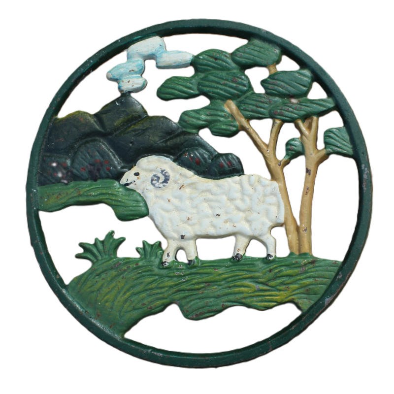Dessous de plat en fonte émaillée mouton - vintage