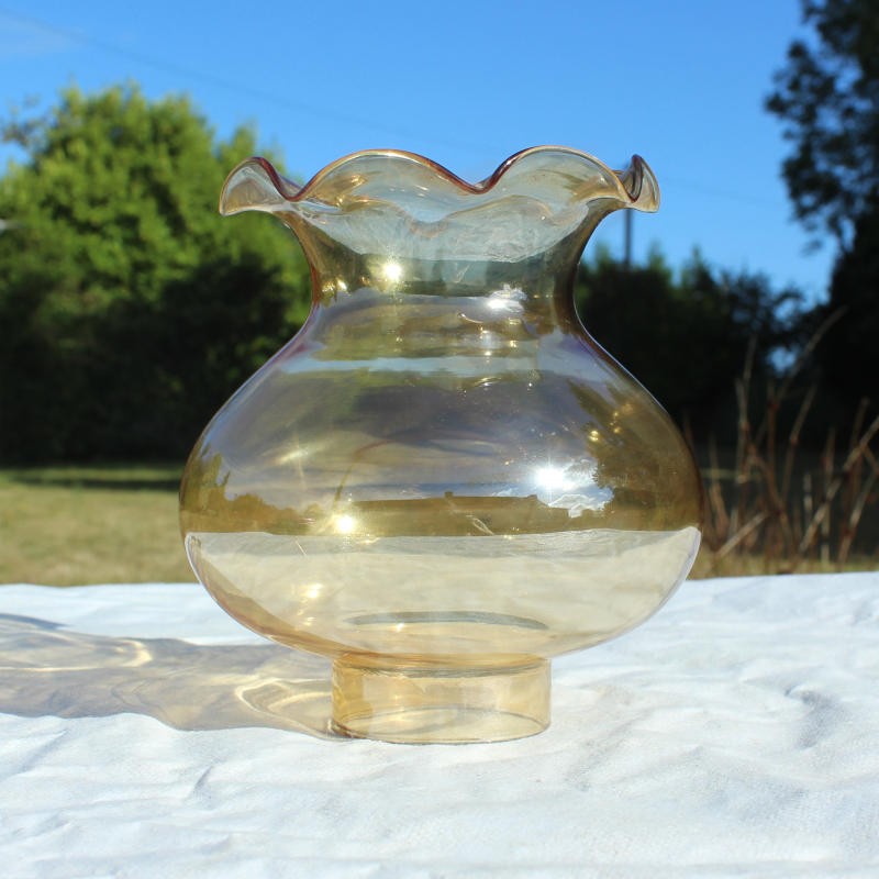 Abat-jour tulipe bombée, abat-jour de remplacement en verre ambré