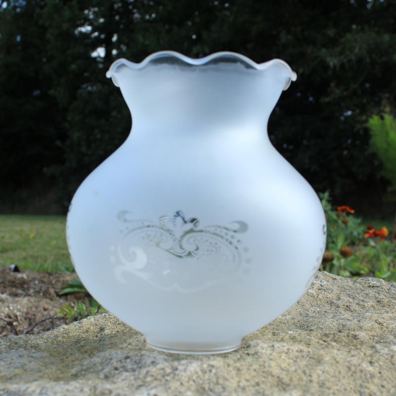 Abat-jour tulipe  à motifs en verre opaque, abat-jour de remplacement pour luminaire