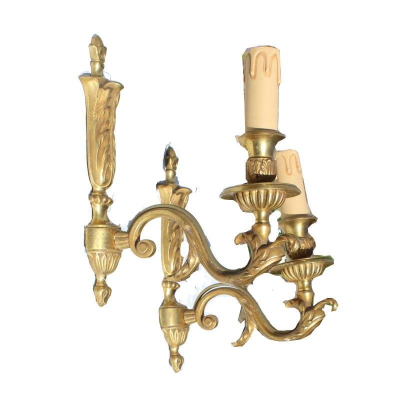 paire d'applique murale en bronze vintage