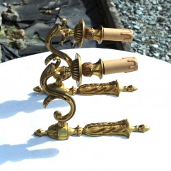 Paire d'applique murale en bronze de style Louis XV - vintage