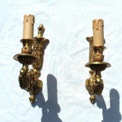 Paire d'applique murale en bronze de style Louis XV - vintage