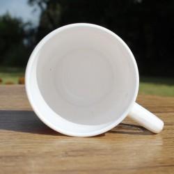 Mobil Mug publicitaire vintage rouge orange années 70