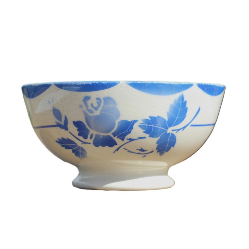 Grand bol ancien de Gien en  porcelaine opaque, modèle Mona