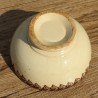 Ancien bol beige à frise marron vaisselle campagnarde