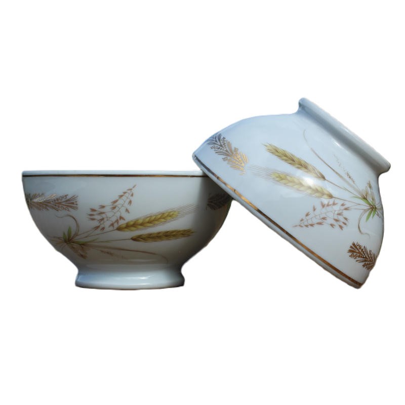 2 bols en porcelaine Apilco décor d'épi de blé
