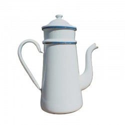 ancienne cafetière  tôle émaillée blanche complète, collection