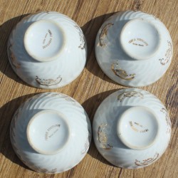 Bol scène galande et motifs dorés vintage France porcelaine