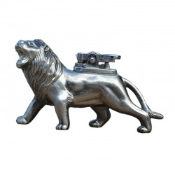 briquet de table lion Japan métal argenté