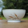 Bol épi de blé en porcelaine Apilco, Yves Deshoulières, France, lot de 3