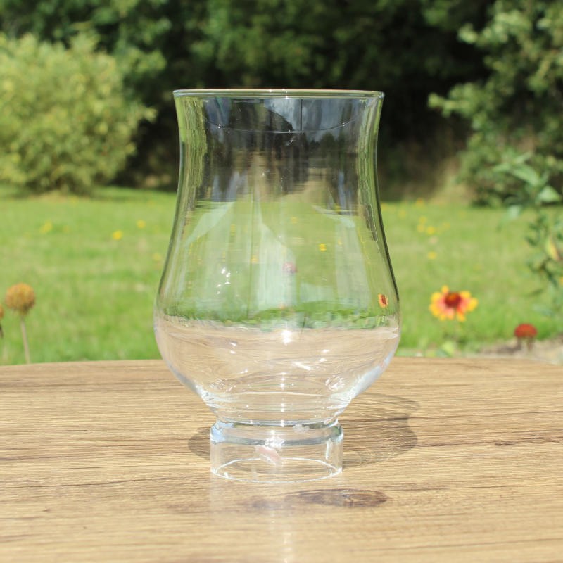 verre de lampe transparent forme évasée