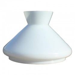 Globe opaline de remplacement - forme conique - 19.7 cm blanc
