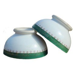 Sarreguemines 2 bols anciens blanc et vert