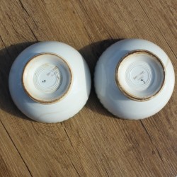 Sarreguemines 2 bols anciens blanc et vert