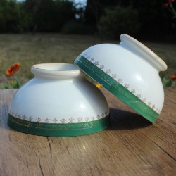 Sarreguemines 2 bols anciens blanc et vert
