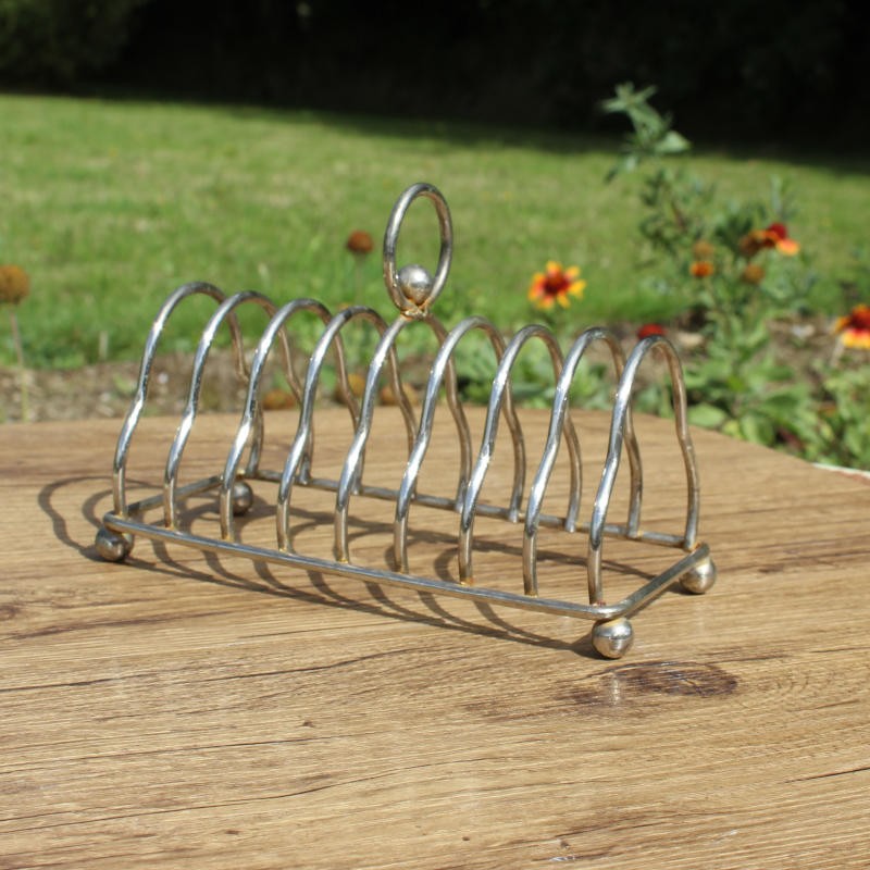 porte toasts metal argente 8 tranches