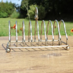 presentoir à toasts en metal argente 8 tranches