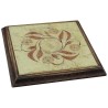 dessous de plat vintage en faïence et bois