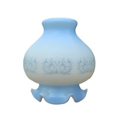 Suspension tulipe opaline bleue vintage